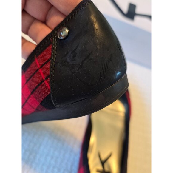 Anne Klein Sport Black & Red Plaid Flats Size 10 M With Box - Picture 5 of 13